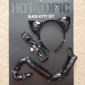 Halloween Costume Cat set : Ears Tail Collar